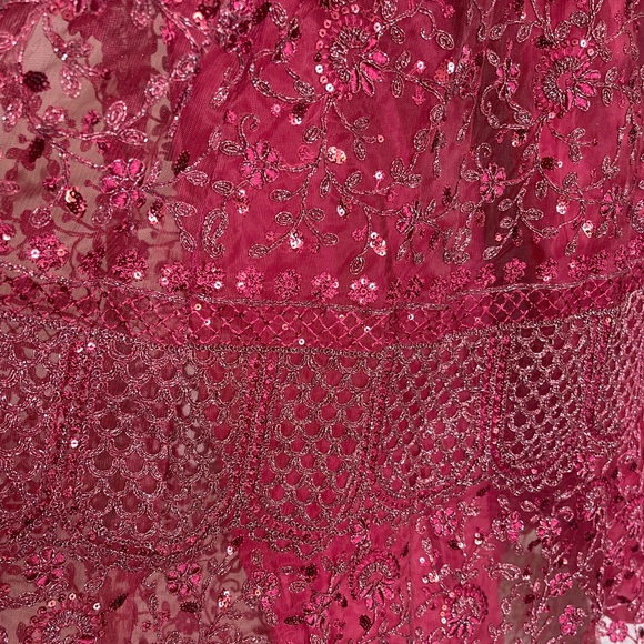 Deep Red Anarkali Style Lehenga S/M, Lashkaraa traditional indian wear - Picture 4 of 5